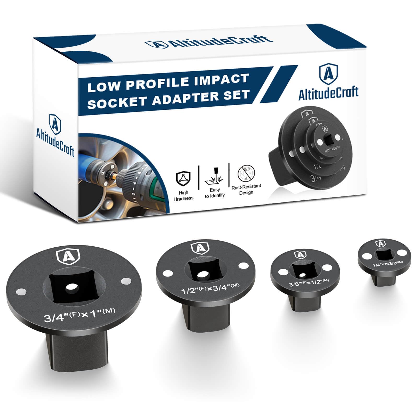 A38grate＋38GT310 ＋ASINOPLATE AltitudeCraft 2025 Low Profile Impact Socket Adapter Set