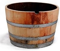 Master Garden Products Watertight Half Wine Barrel Planter WTBP-26 - Reclaimed Oak for Water Gardens & Container Planting
