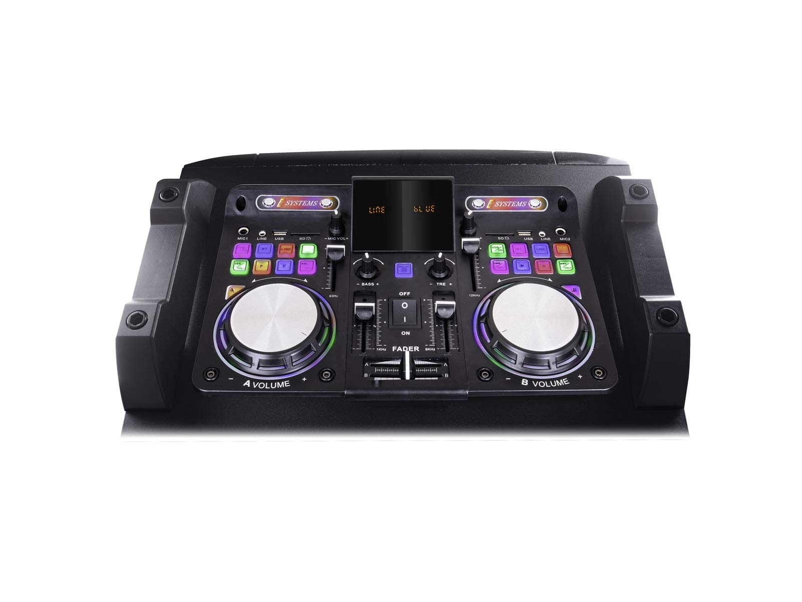 Trevi XFest XF 4500 DJ Altoparlante Amplificato 500W, Cassa Wireless Portatile, Microfono Dinamico per Karaoke, 2 USB/AUX IN, Jack 3.5mm, Funzione TWS, Jack 6.3mm per ingresso Guitar e Microfono