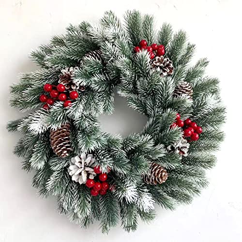 Guirlandes et couronne de décoration de Noël 40 cm pour porte d'entrée et fenêtre