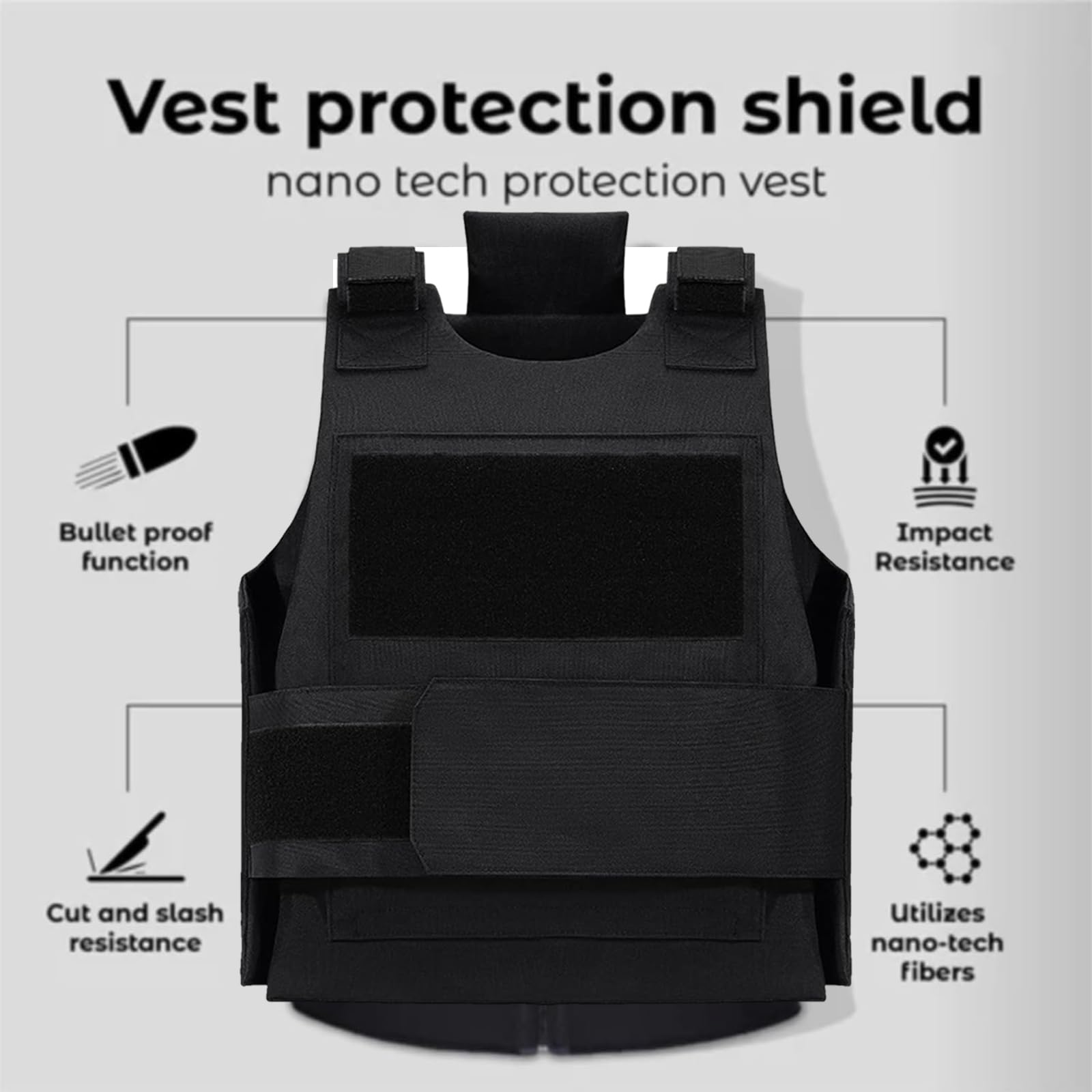 STRAFFI Tactical Nano Airsoft Vest - Protechshield Nano Tech Protection - Men's Medium