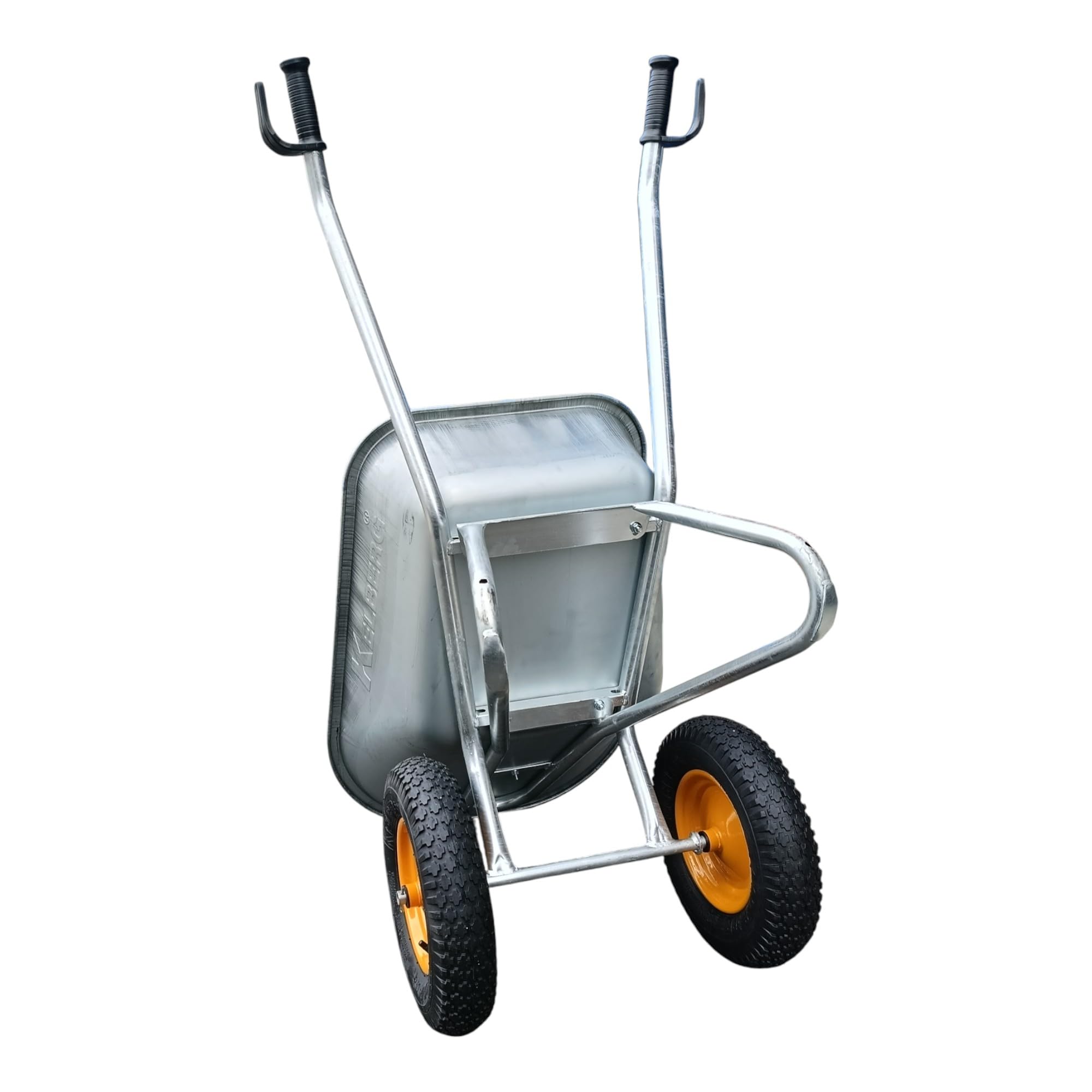 Schubkarre Agro 130L – 2-Rad – verzinkte Stahlmulde – stabile BAU-Schubkarre – 200 kg Traglast – für Garten, Hof & Baustelle 400-8 4PR Rad