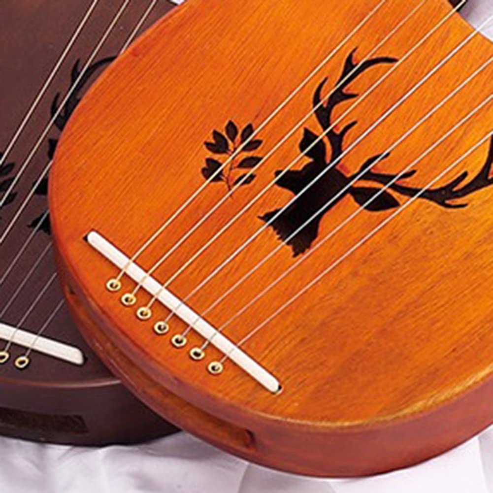 Lyre à 7 cordes en bois avec sac de transport et accessoires Style B