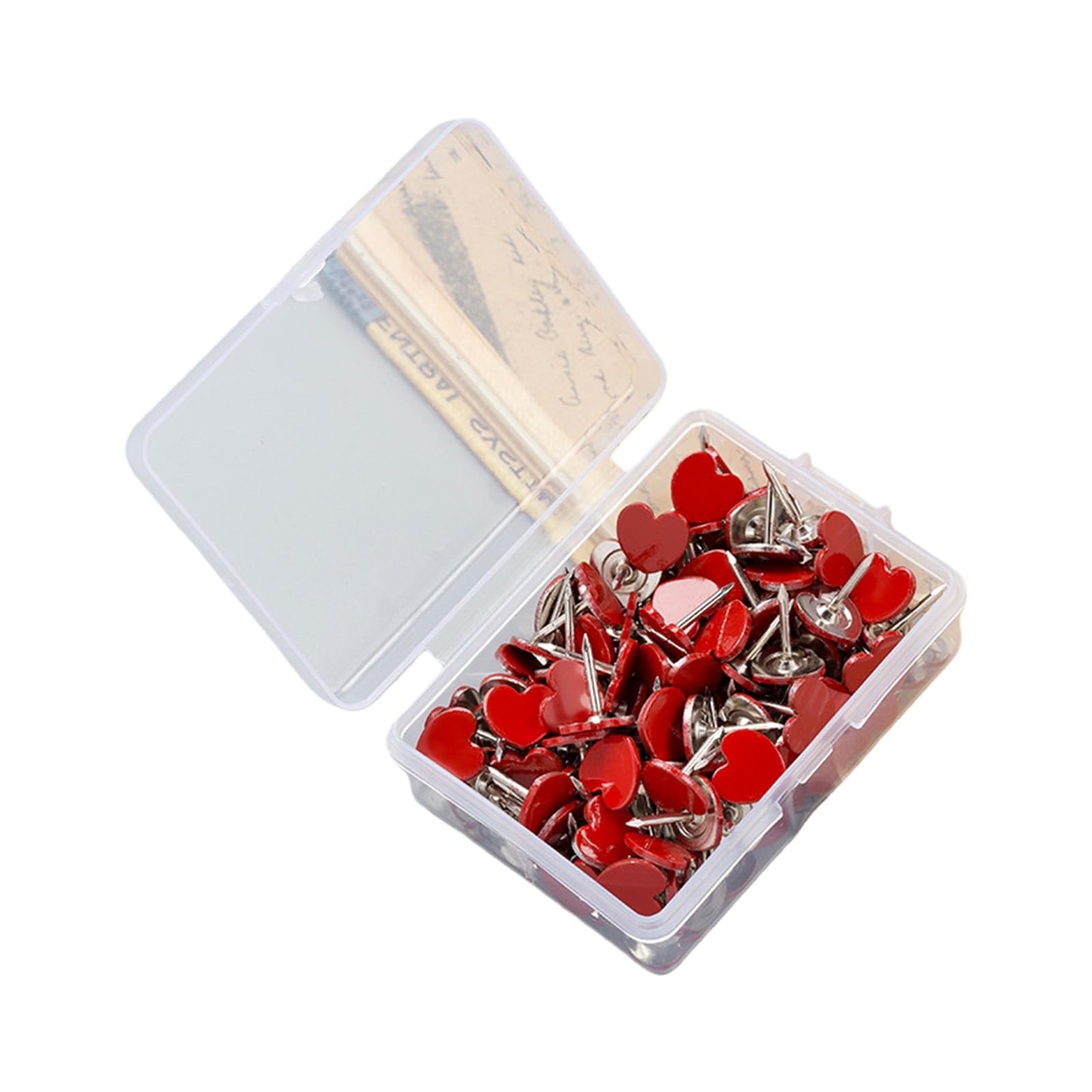 100Pcs Heart Shape Metal Push Pins Decorative Cork Notice Board Thumb Tacks for Bulletin Board Classroom Wall Display Heart Shaped Thumb Tacks