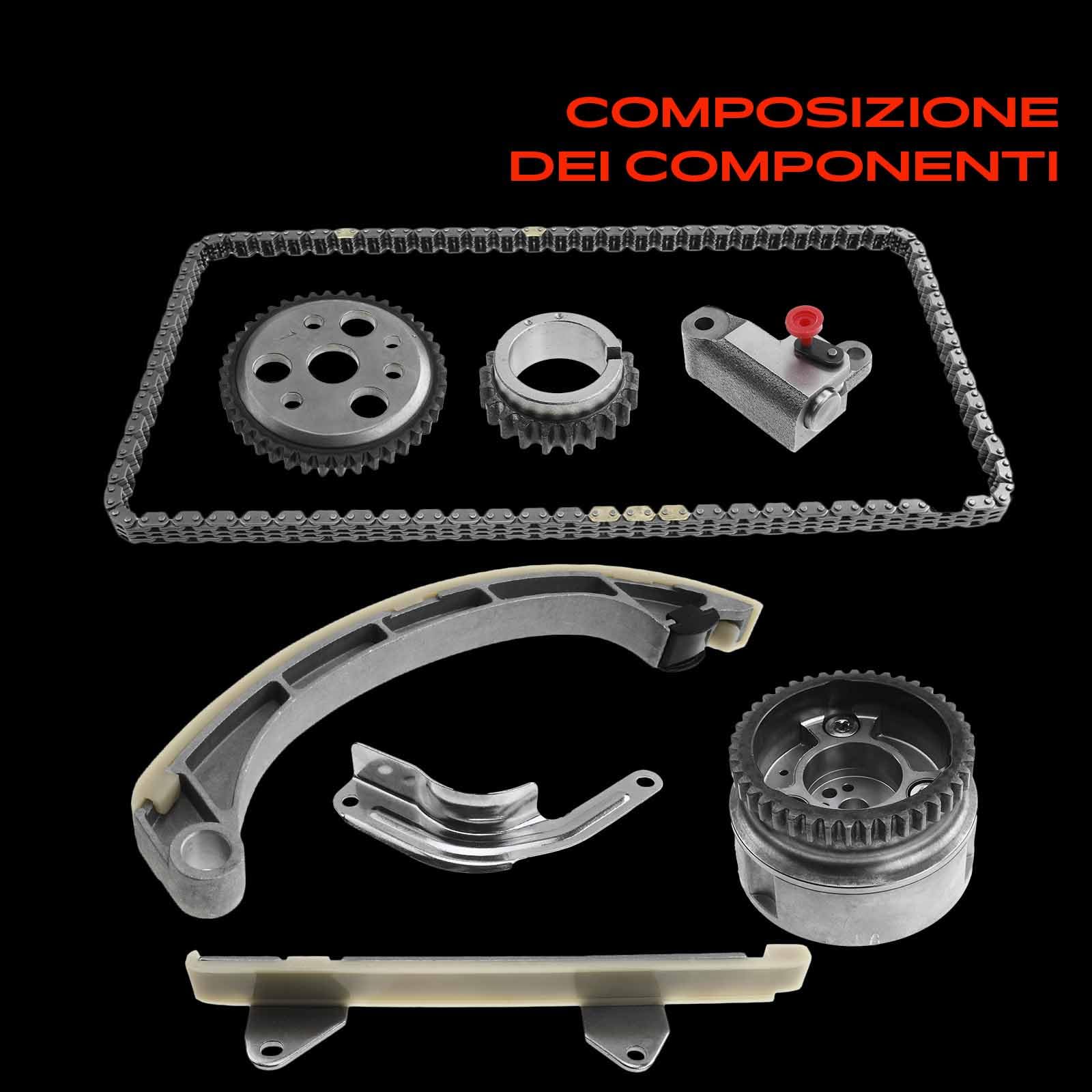 Frankberg Kit catena di distribuzione 8 pezzi 1350623020 | Compatibile con: S.i.r.i.o.n M3, YRV M2, T.e.r.i.o.s F7 J2, Scatola Extol, Yaris P1, Extol Bus S22 S23, Materia M4