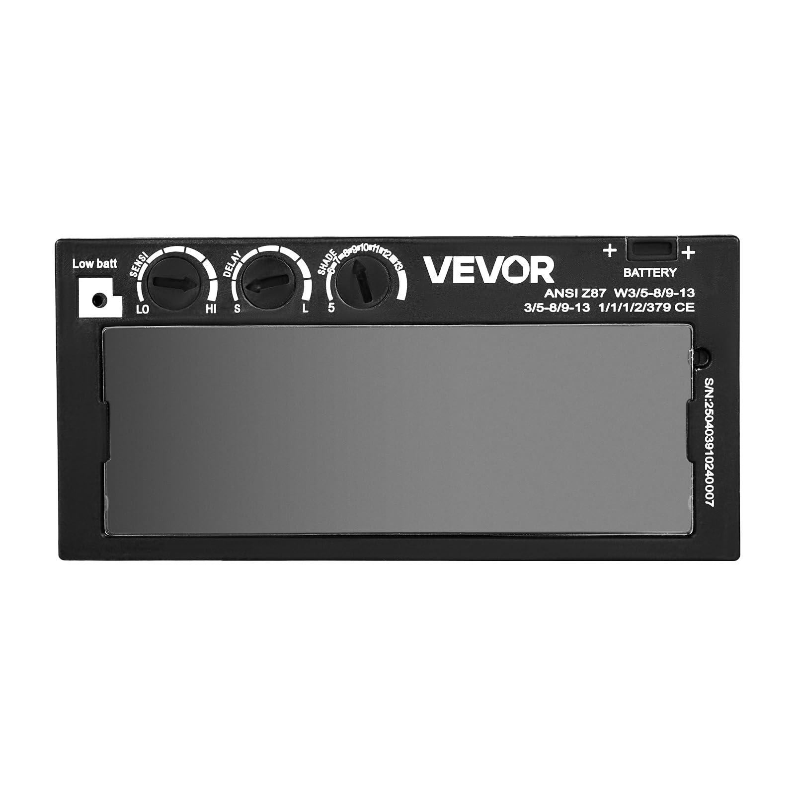 VEVOR Lente de Soldadura de Oscurecimiento Automático de 108 x 51 mm, Tono 5-13 Ajustable, Color Verdadero, con Sensores de Arco Dobles, para la Mayoría de Cascos de Soldadura para TIG, MIG, ARC