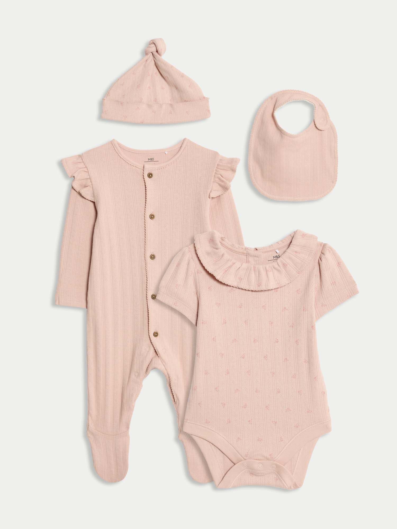 Marks & Spencer Coffret Naissance 4 Pièces Bébé à Haute Teneur en Coton, Imprimé Floral, pour Fille