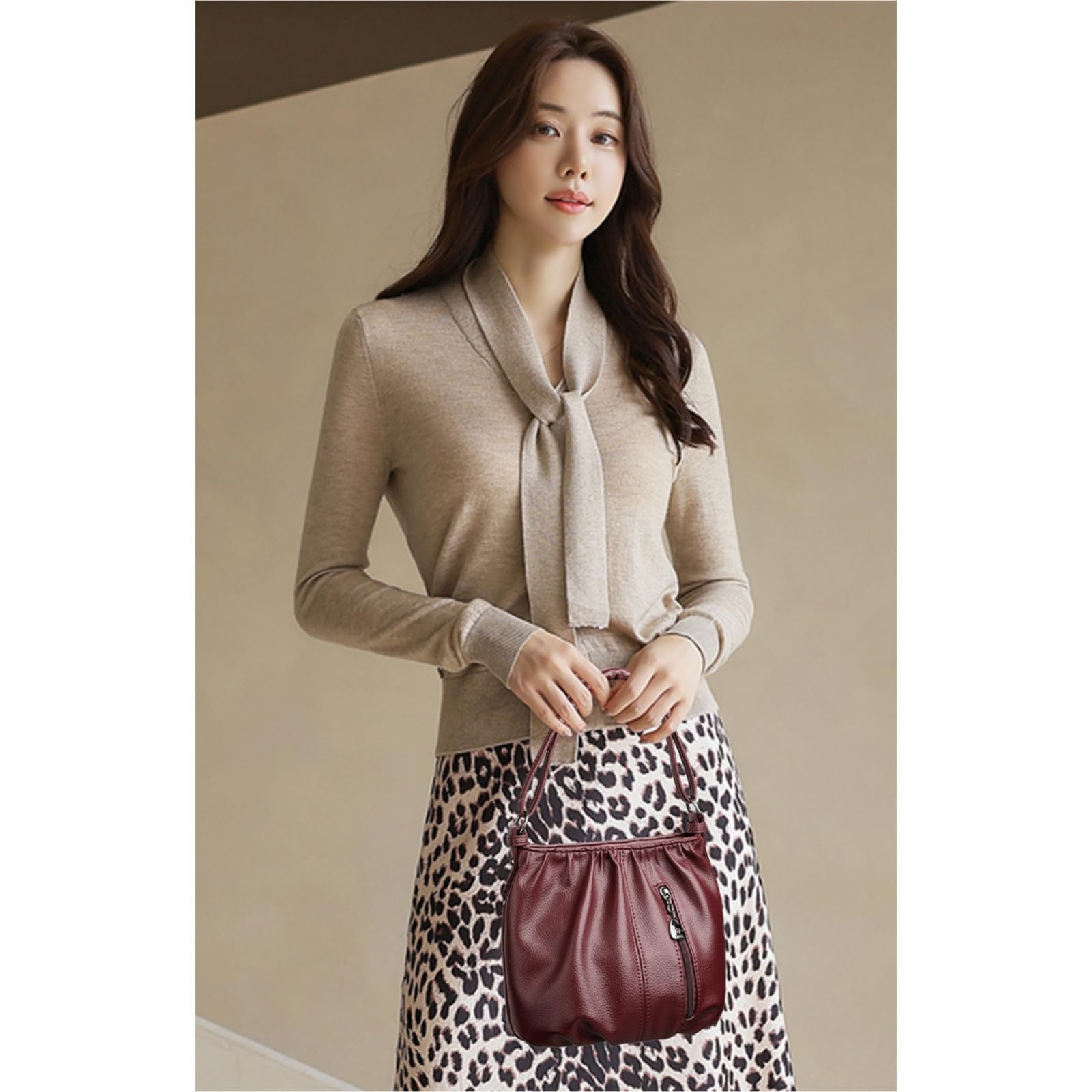Borsa Elegante da Donna A Tracolla Versatile per Le Gite-Nero