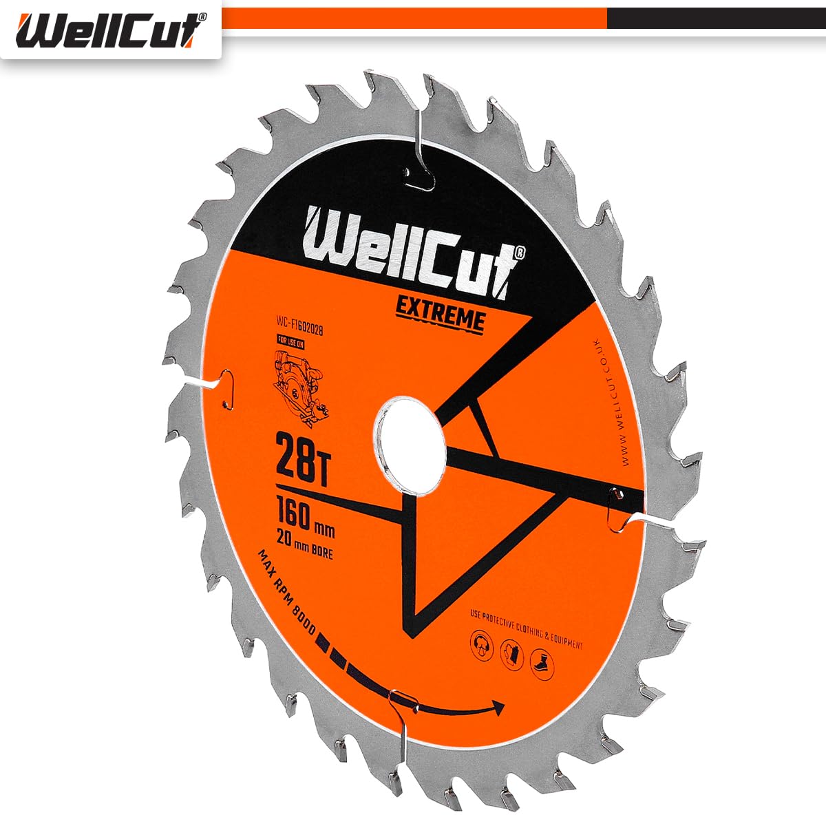 WellCut TCT Lot de 5 lames de scie 160 mm x 28 dents x 20 mm alésage pour Festool