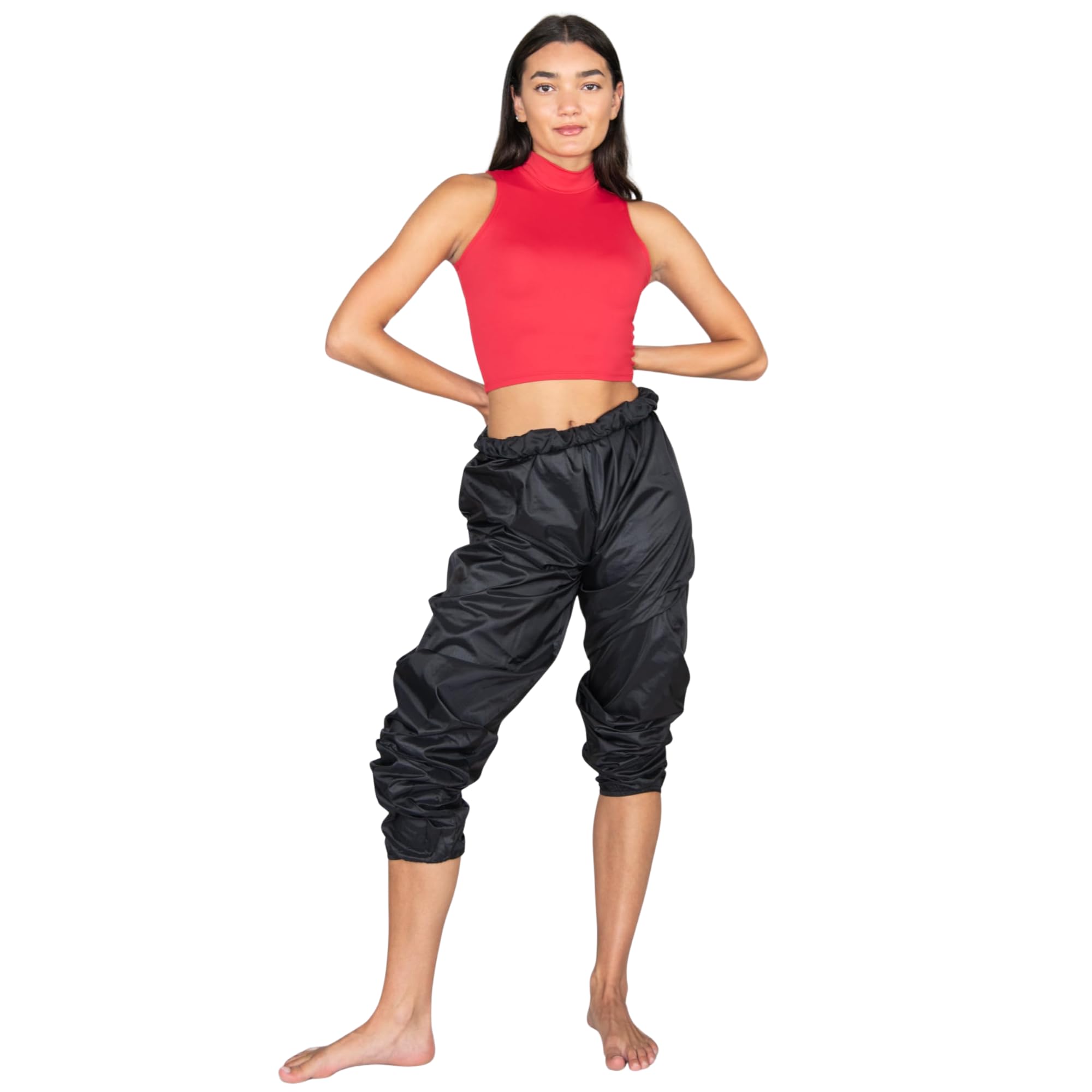 Ripstop Pants for Dance, Hiking, Workouts and More - Unisex Youth Warm Up Pants for Boys and Girls - Style 071 (12-14, Black)