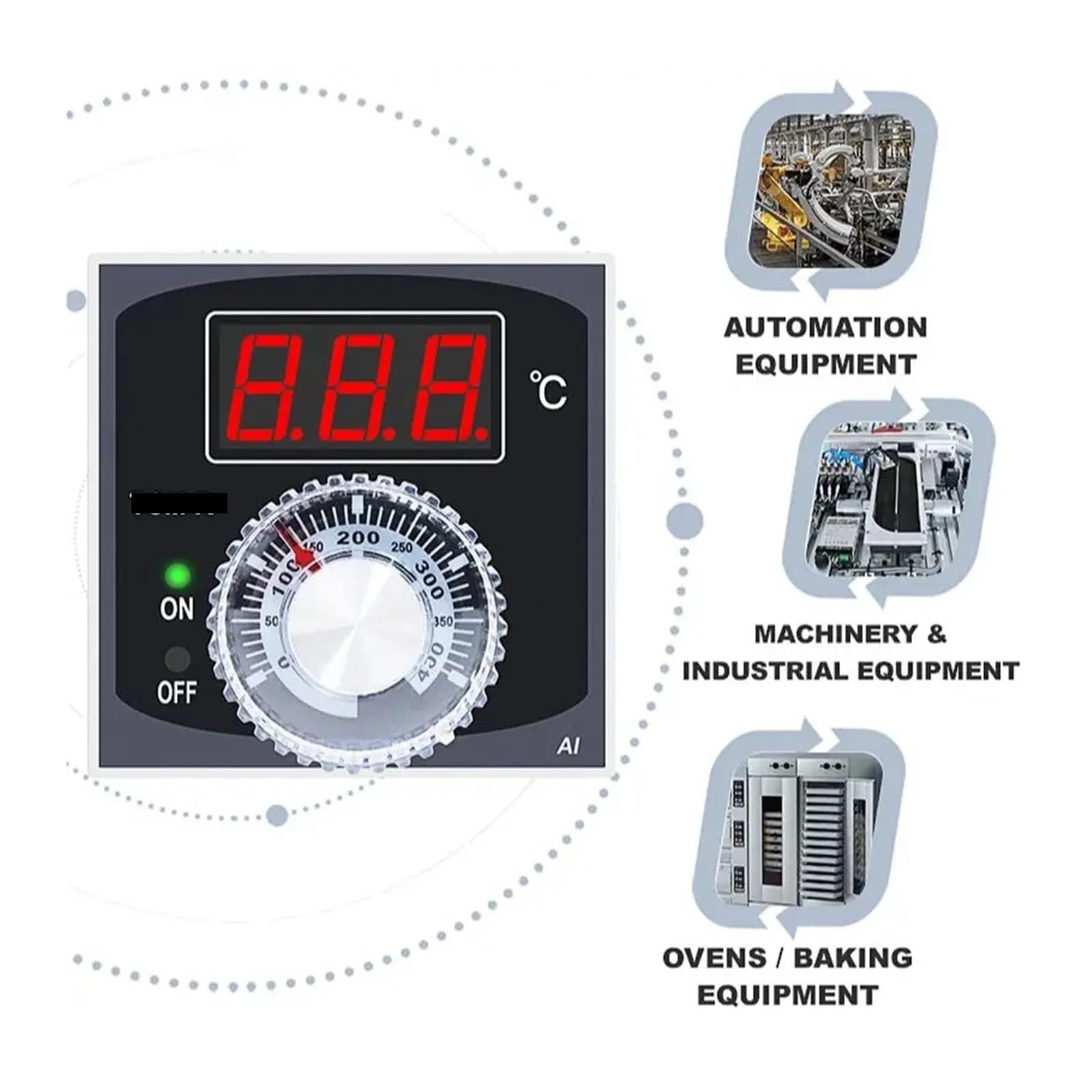 Termostato digital con botón giratorio, CA 220 V, entrada única, salida de relé, regulador de temperatura 0 – 400 °C, 0 – 600 °C para hornos | Termostato (TCM-R-220V-K-400)