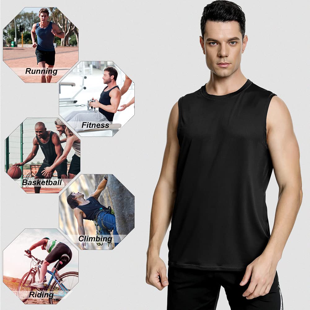 Camisetas de Tirantes Hombre Chaleco Deportivo Entrenamiento Camiseta sin Mangas Deportivas Fitness Verano para Deporte Gimnasio Correr Fútbol y Ciclismo