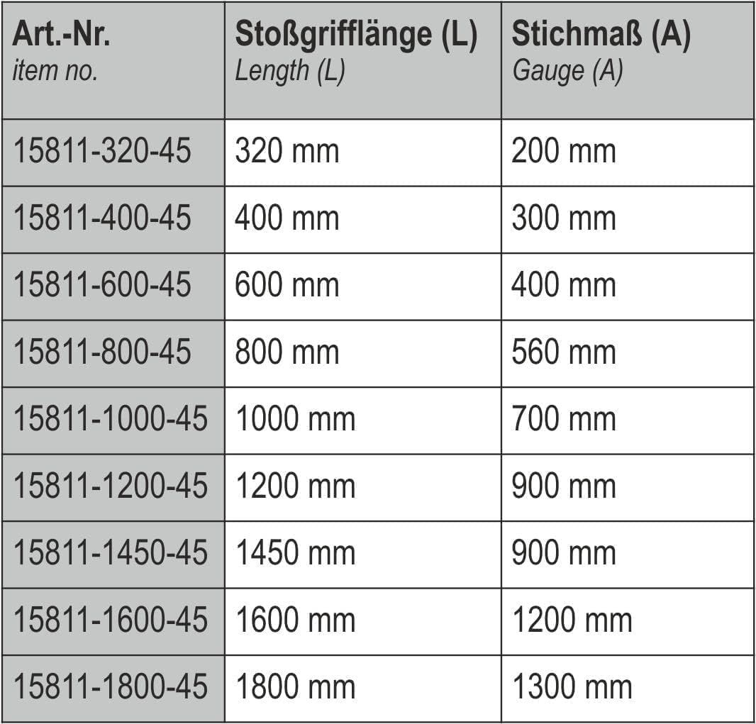 h heicko Vanessa Edelstahl Stoßgriff mit 45° Stützen – Haustürgriff Edelstahl matt gebürstet – Türgriff für Haus- & Schiebetüren – L = 320 mm/A = 200 mm – inkl. Montagematerial