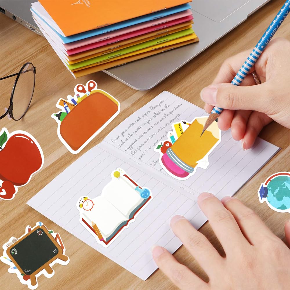 Haftnotizen, Notizblöcke, Schulbedarf für Kinder, Lehrer-Must-Haves, niedlich, selbstklebend, Bürobedarf, Lehrer-Post-It-Notizen für Büro, Schreibtisch, Tafel, Scrapbook, 6 Blöcke (Lehrer