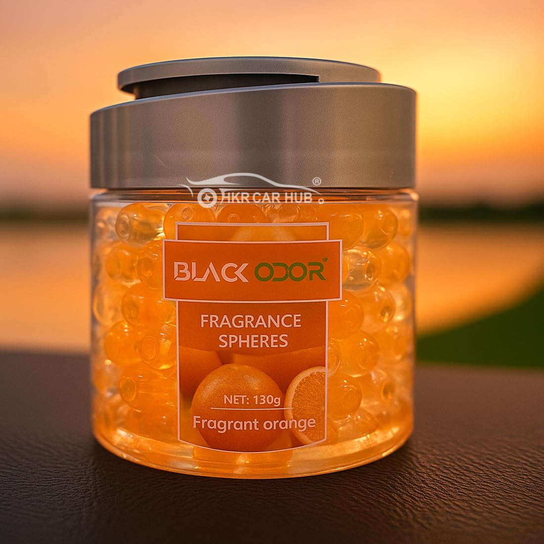 SR Black Odor Fragrant Orange Fragrance Spheres | Premium Long-Lasting Car & Room Perfume | Fresh Ice Scent Air Freshener (130g) Pack of 1 Pcs-image-37