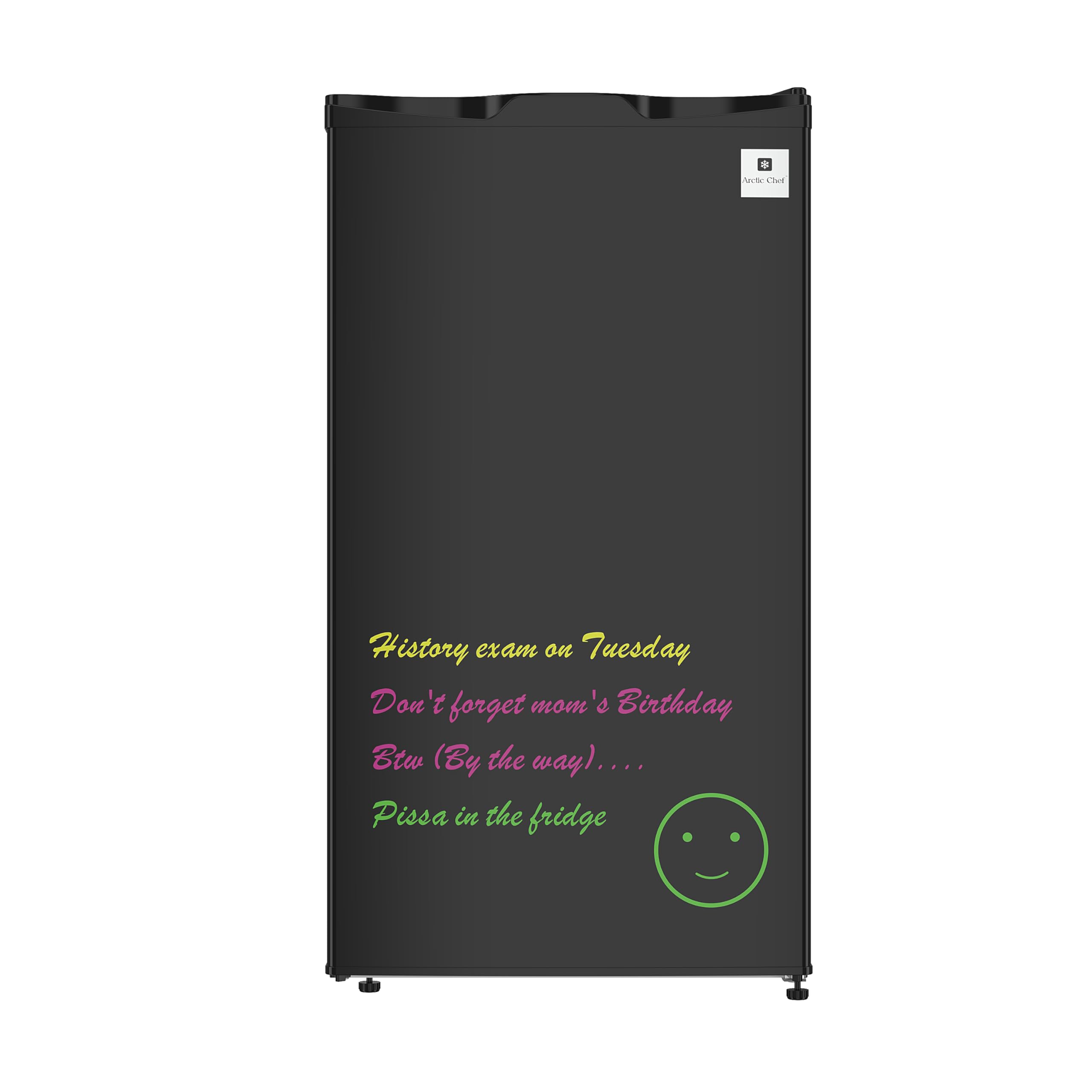 Refrigerador mini Arctic Chef ACFR326Black de 3,2 pies cúbicos con pizarra negra