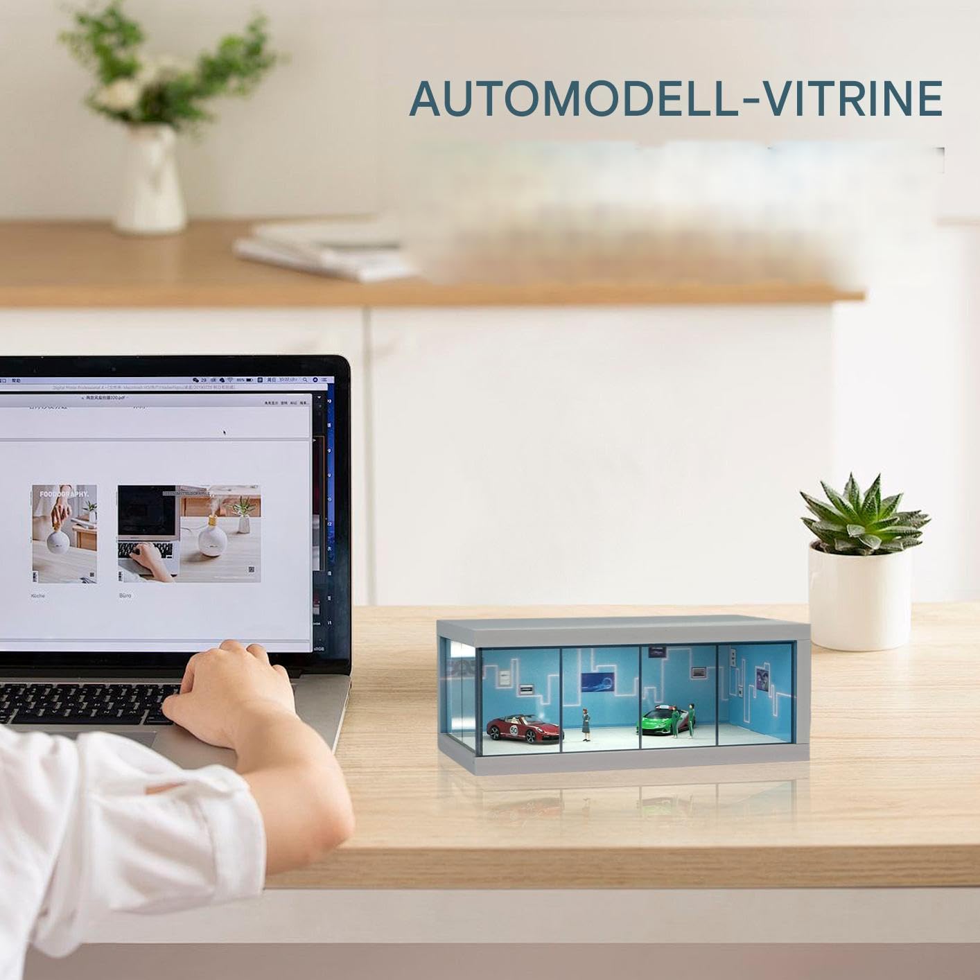 Vitrina Para Modelos De Coche Vitrina Iluminada Apilable Ahorra Espacio