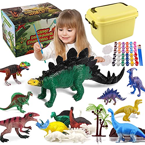 60Pcs Dinosaur Painting Kits for Kids DIY Arts Crafts and Supplies Set Painting Kit, Kids Educational Set Toys 4 5 6 7 8 Years Old Boys and Girls Party Toys