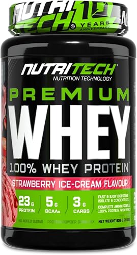 Nutritech Strawberry Flavour Premium Whey Protein Powder 1 Kg