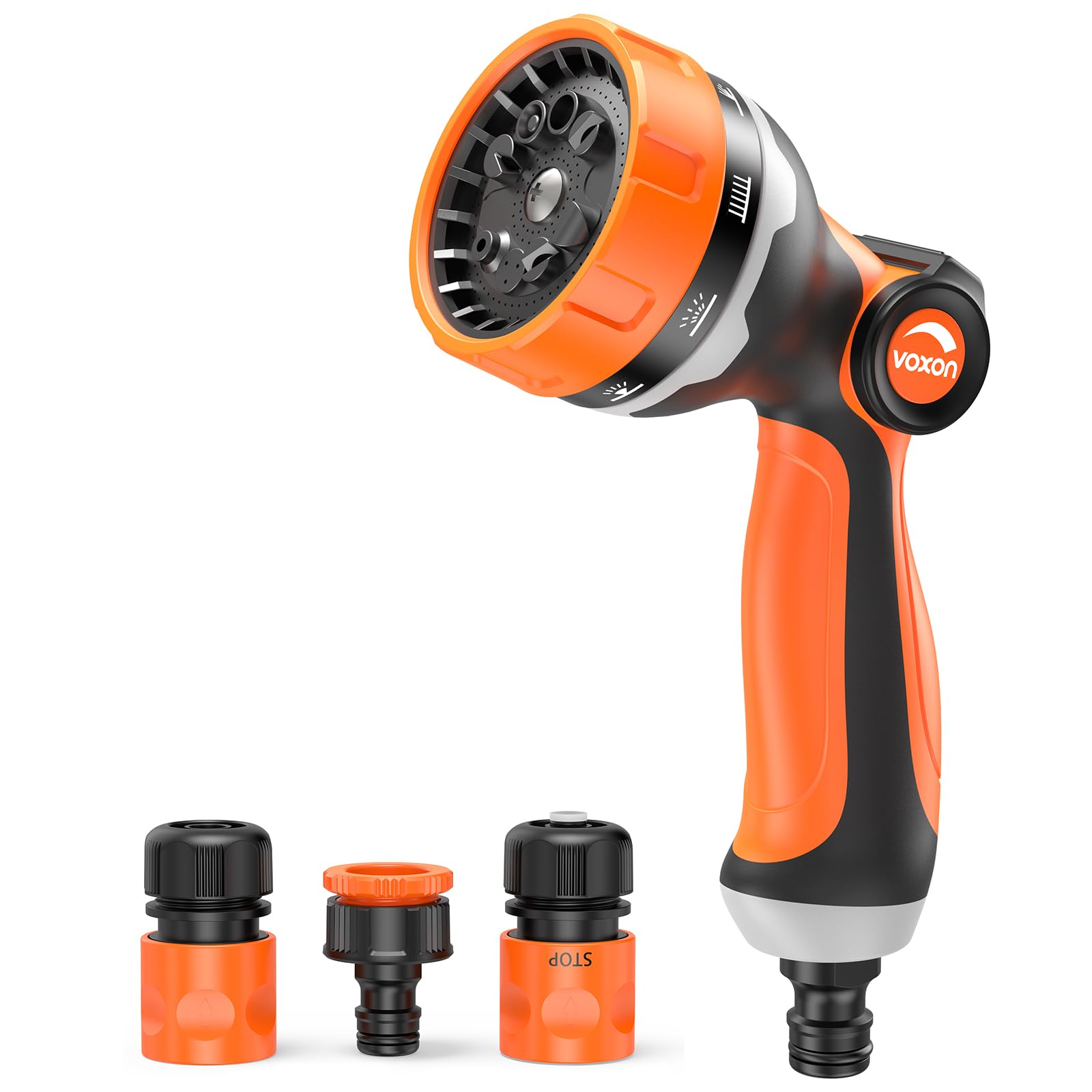 VOXON Hose Pipe Spray Gun, Garden Hose Spray Gun with 10 Spray Patterns, Heavy Duty ABS+TPR Hose Gun with Non-Slip Ergonomic Handle, Garden Hose Nozzle for Watering Plants, Car Wash and Pet Bathing
