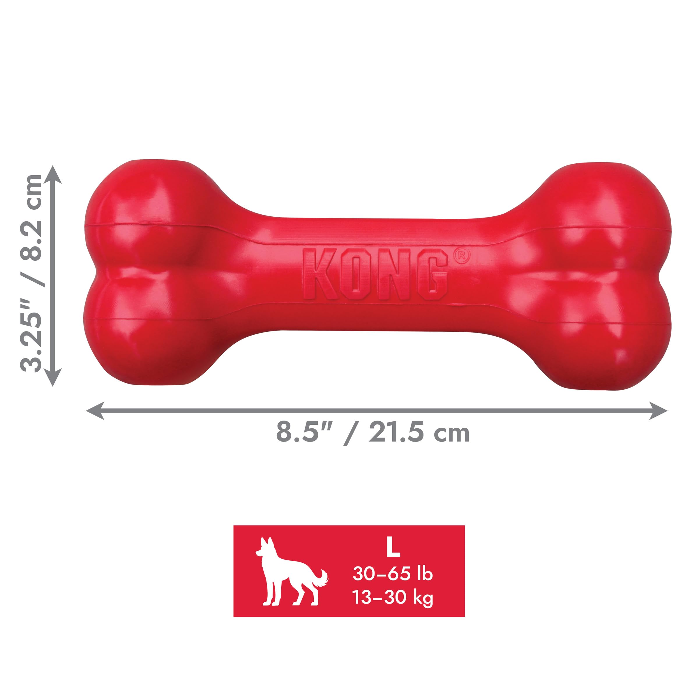 KONG Goodie Bone - Treat Dispensing Natural Rubber Bone - Red - for Large Dogs (2 Pack) - Image 2