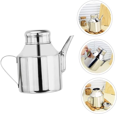 Miniatura 4 de Vertedor de aceite de oliva Contenedor de grasa Dispensador de aceite de acero inoxidable Contenedor de metal Contenedor de aceite Mister Aceite de