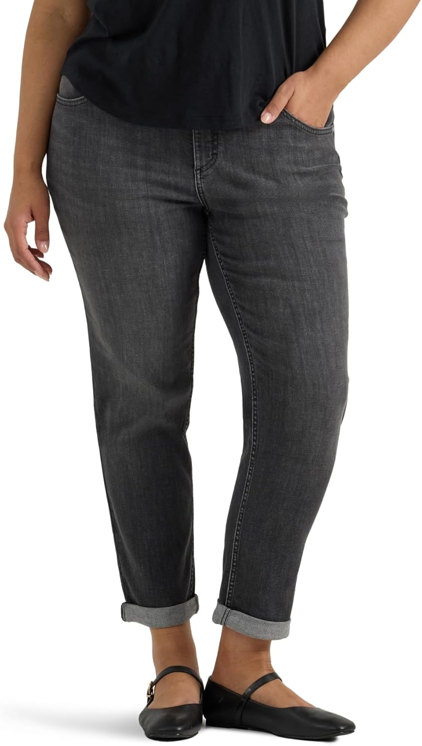 Lee Womens Plus Size Legendary Mid Rise '90s Taper Jean