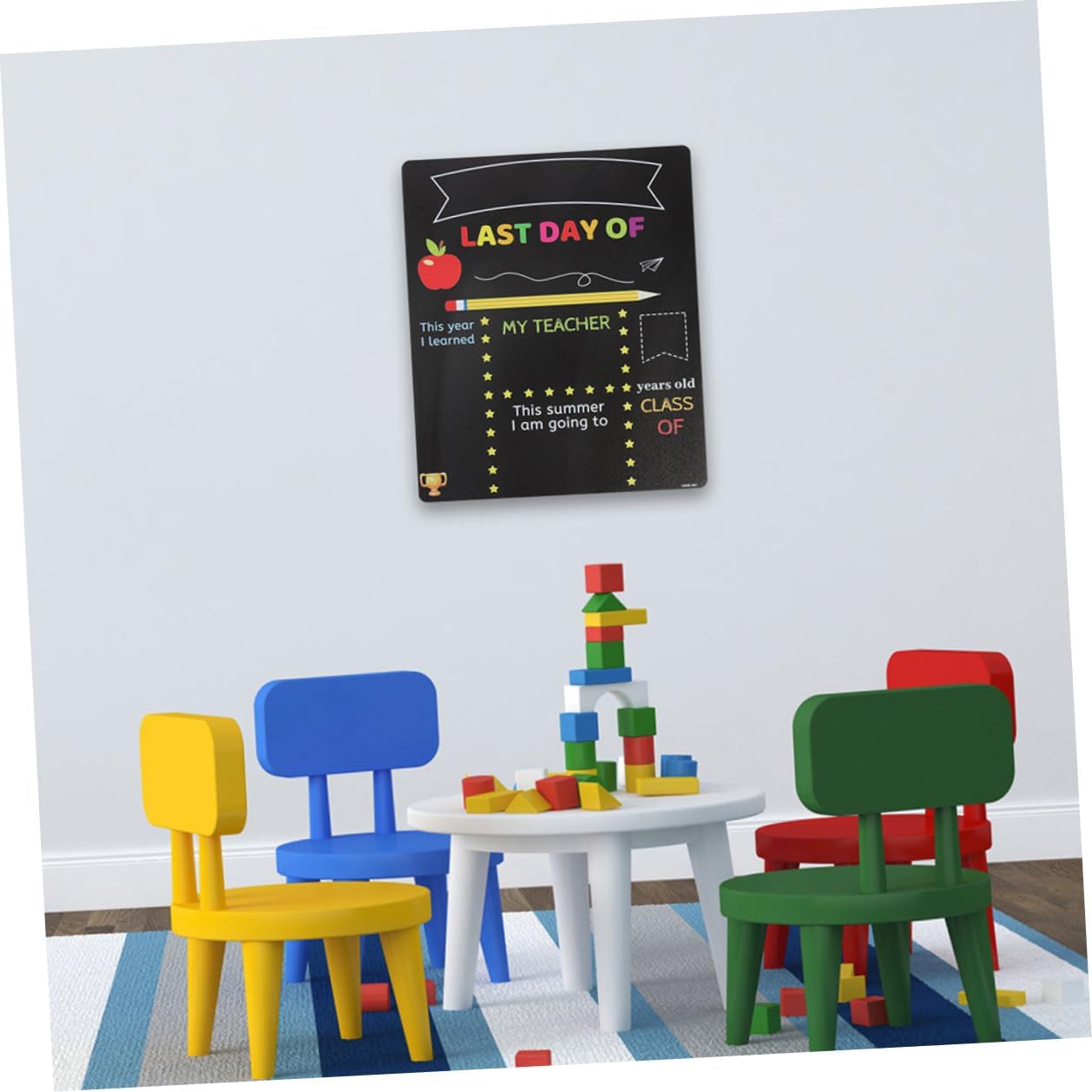 Kisangel 2pcs Chalkboards School Writing Boards with PVC Surface for Kindergarten Preschool Classroom Message and Photo Signs