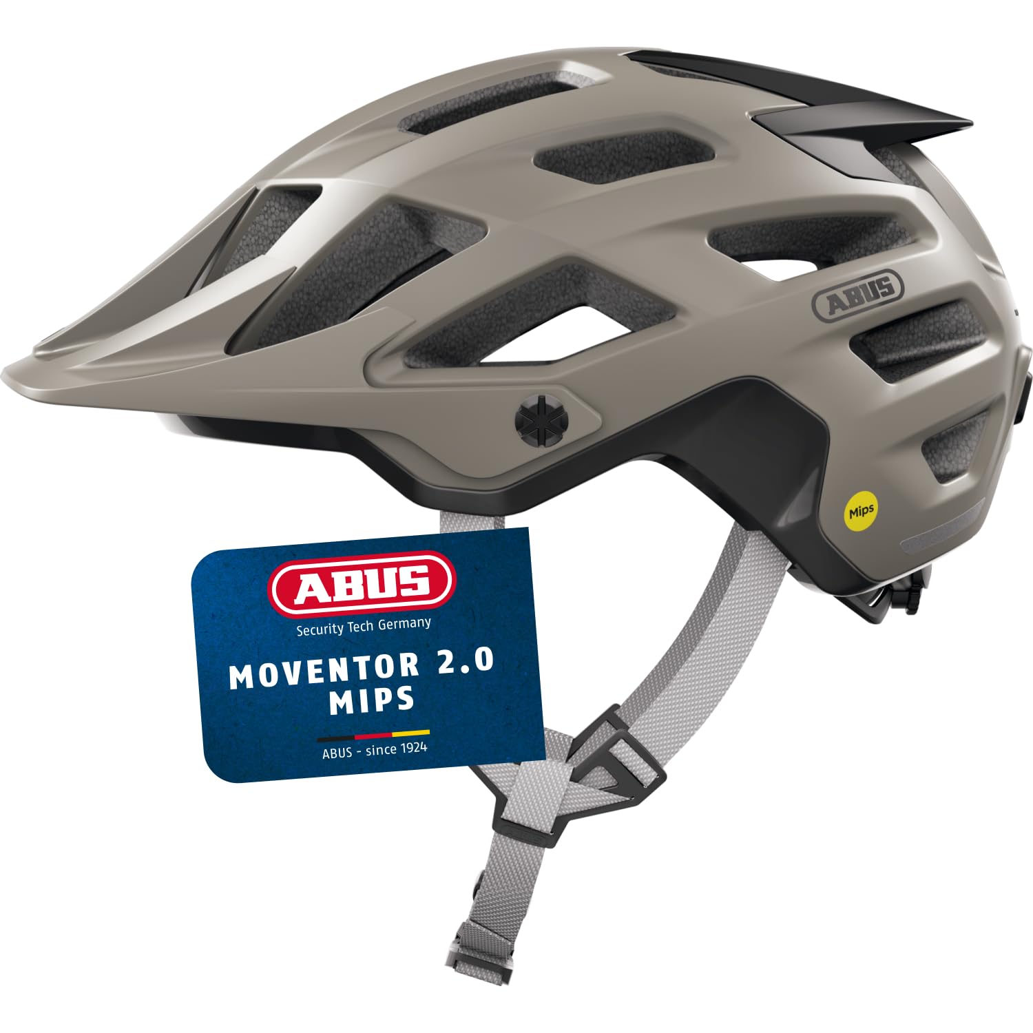 ABUS Casco MTB Moventor 2.0 MIPS, Casco Bicicleta Gris, Talla M