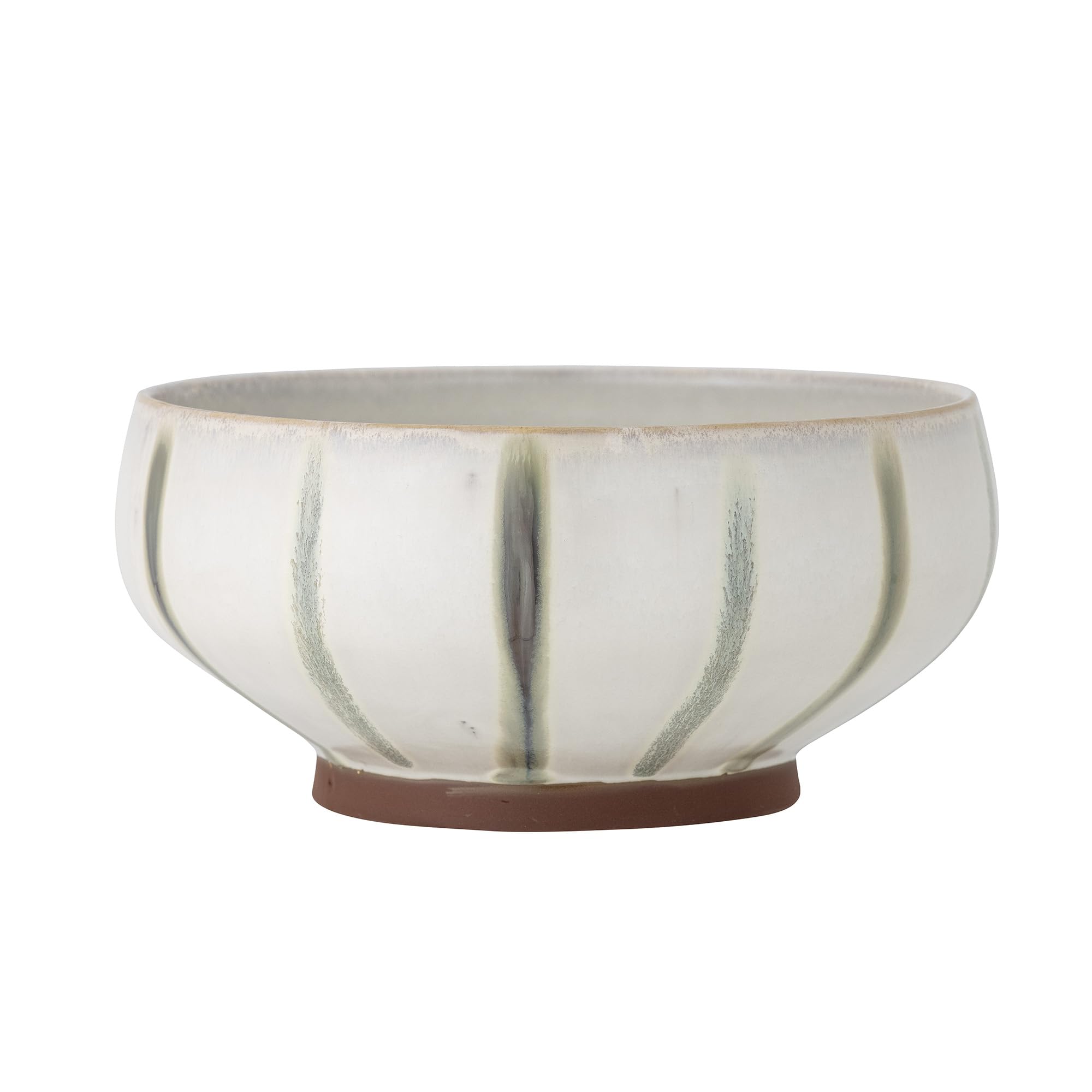 Bloomingville Serving Bowl in Grey Stoneware Hand-Painted with Nordic Design, Dishwasher and Microwave Safe, 3500 ml, Diameter: 25.5 cm, Height: 12 cm, 82060422