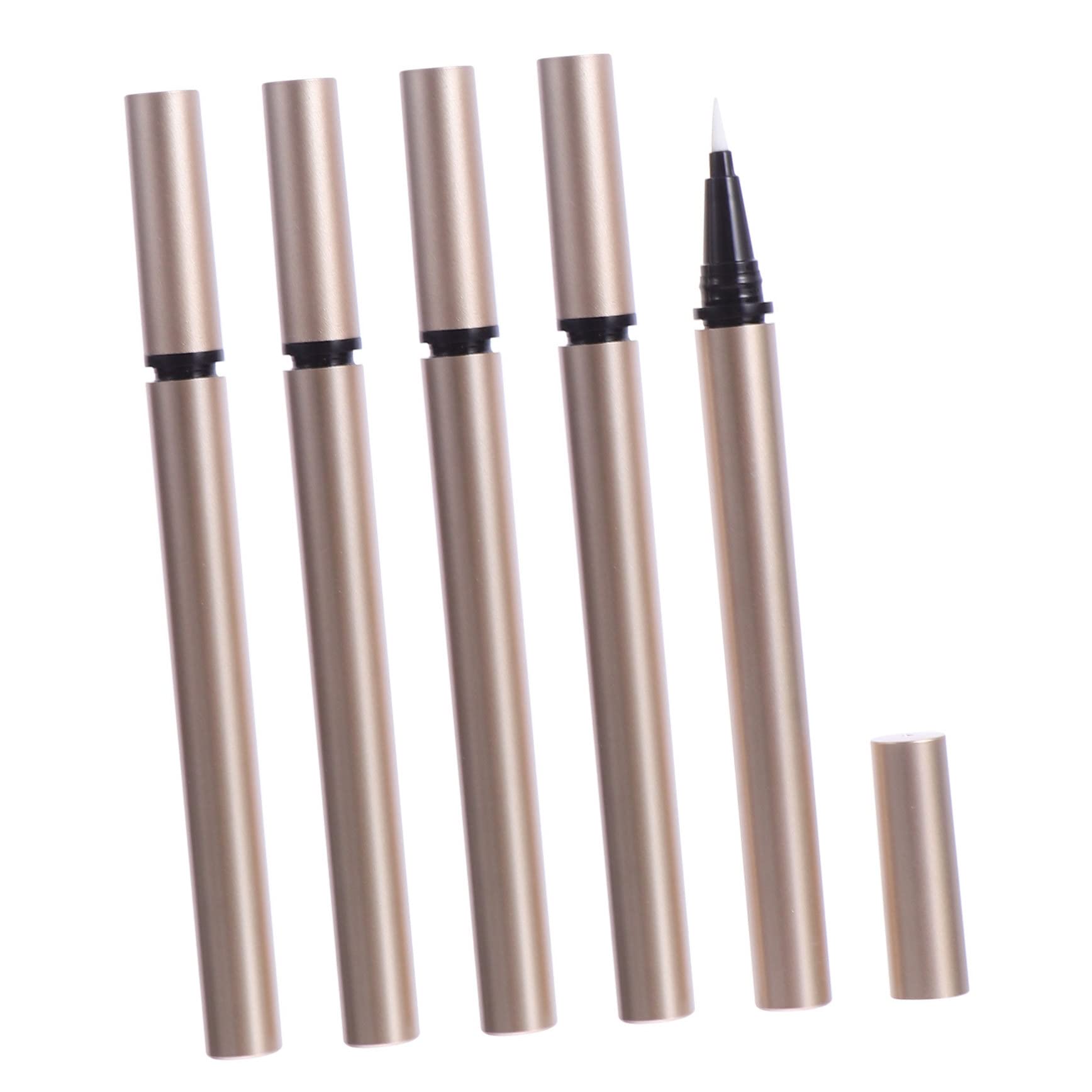 Mobestech Tubos Delineadores de Ojos Recargables Envase Portátil 5 Unidades de 1ml en Plástico Dorado Adecuado para Minoristas y Mayoristas Cosméticos