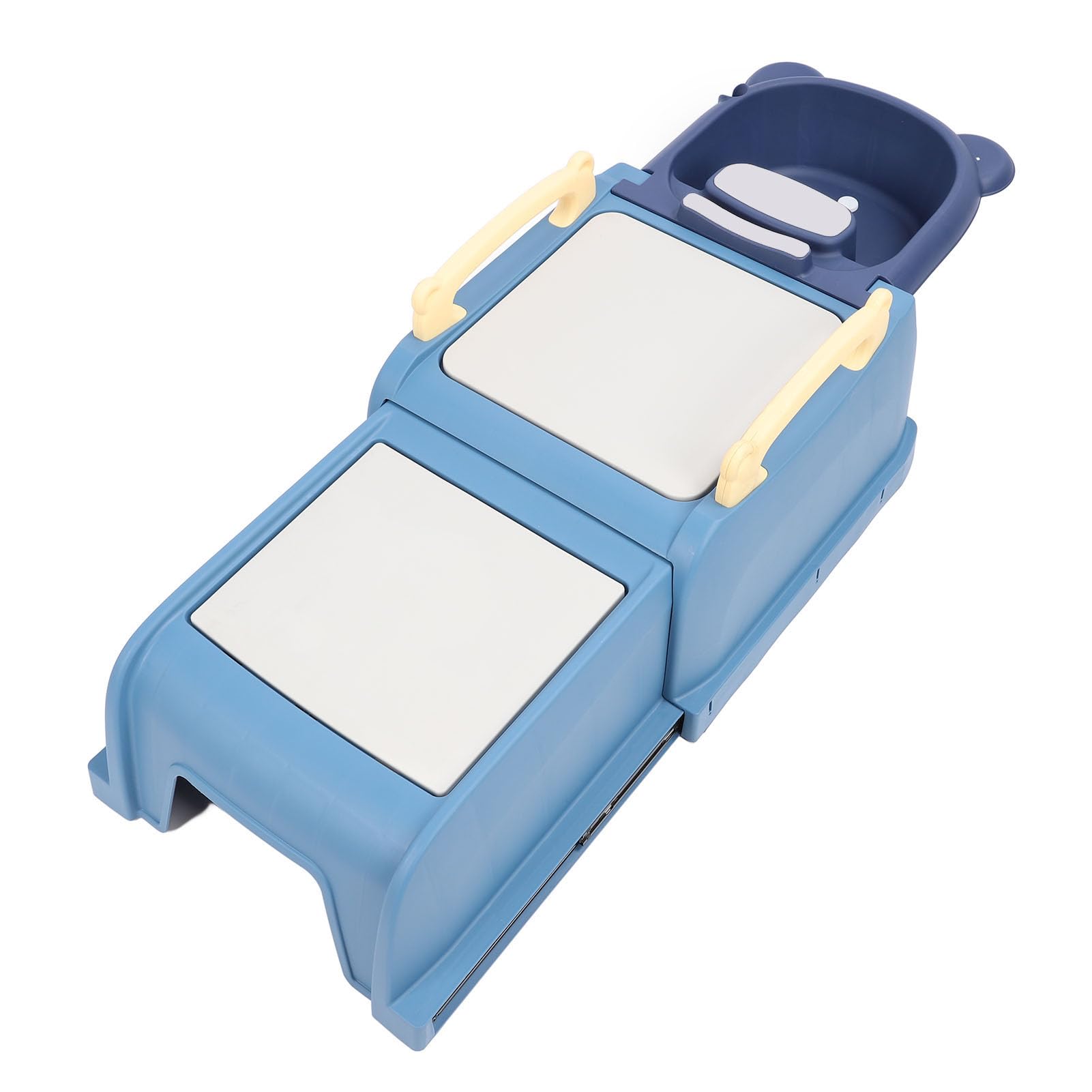 Focket Foldable Baby Shampoo Chair Adjustable Length Kids Hair Washing Bath Seat Toddler Bath Chair with Shampoo Basin
