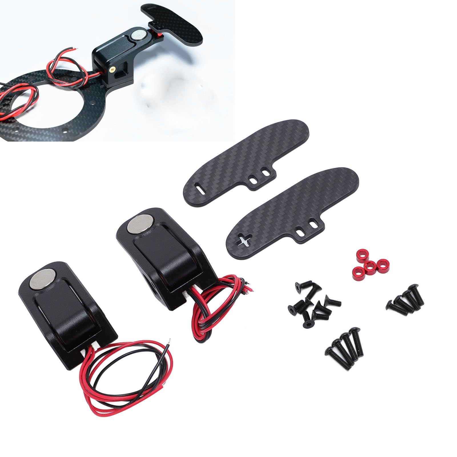 Generic Wspornik CNC ze Stopu Aluminium Magnetyczna Dźwignia Zmiany Biegów do Kierownicy Fanatec, łatwa Instalacja Łopatka Zmiany Biegów dla Graczy w Gry Wyścigowe