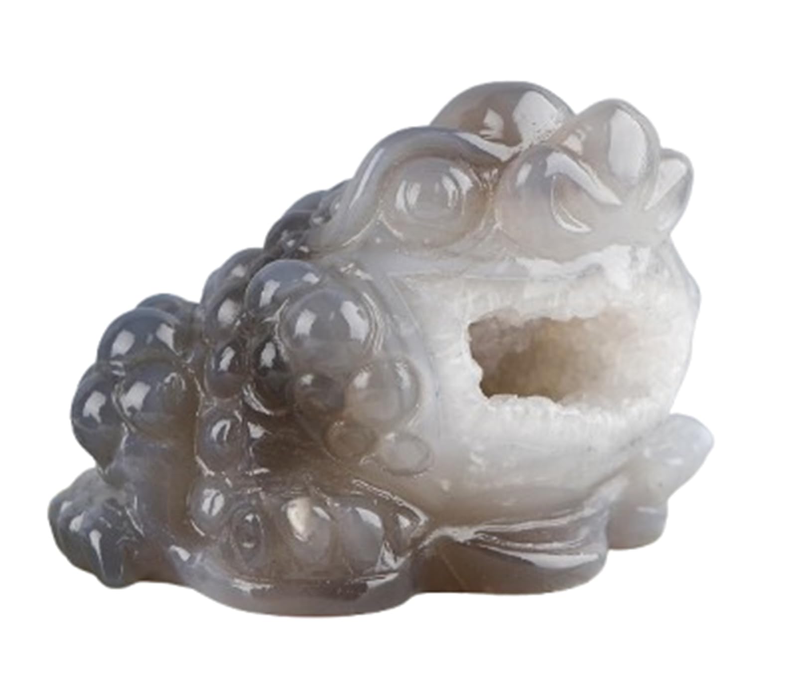 RVBLRDSE Crystal Geode Agate Toad Statue, Carvings Sculpture, Stones Golden Figurine for Collectible Home Desktop Decoration,Large Gemstone Stone