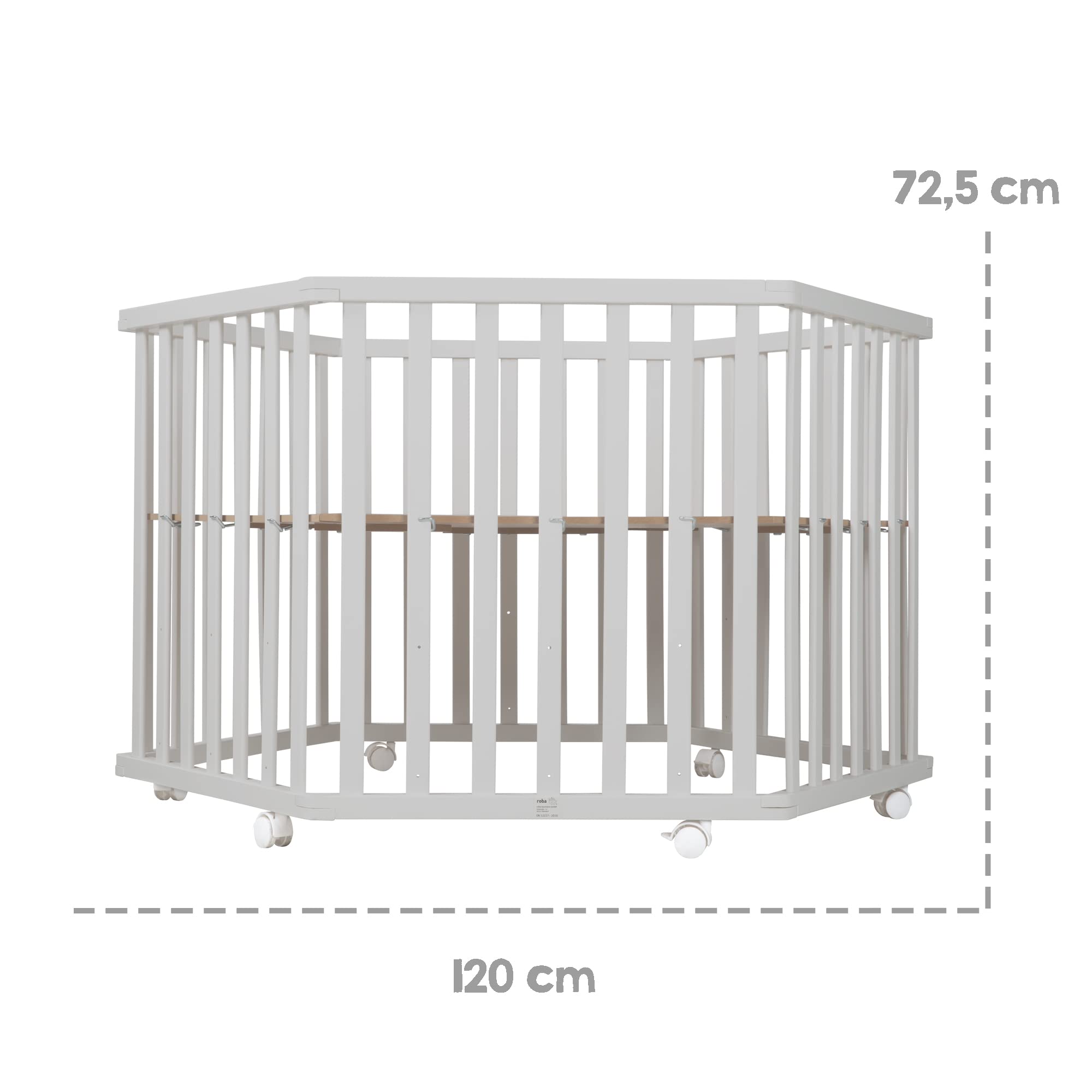Pacchetto di roba Box per Bambini Sternenzauber Esagonale, Ruote con Freni, Base Regolabile in Altezza, + Materasso roba