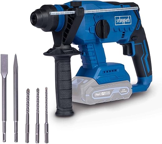 Scheppach 20V Akku-Bohrhammer BC-RHD230-X – 4in1 Meißelhammer Power