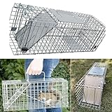 Groß 61x19x21cm Katzenfalle Marderfalle Kaninchenfalle Lebendfalle, Tierfreundliche Hygenische Mausefalle Rattenfalle Lebend, Wiederverwendbare Wühlmausfalle, Nagetiere mit Schnellverschluss