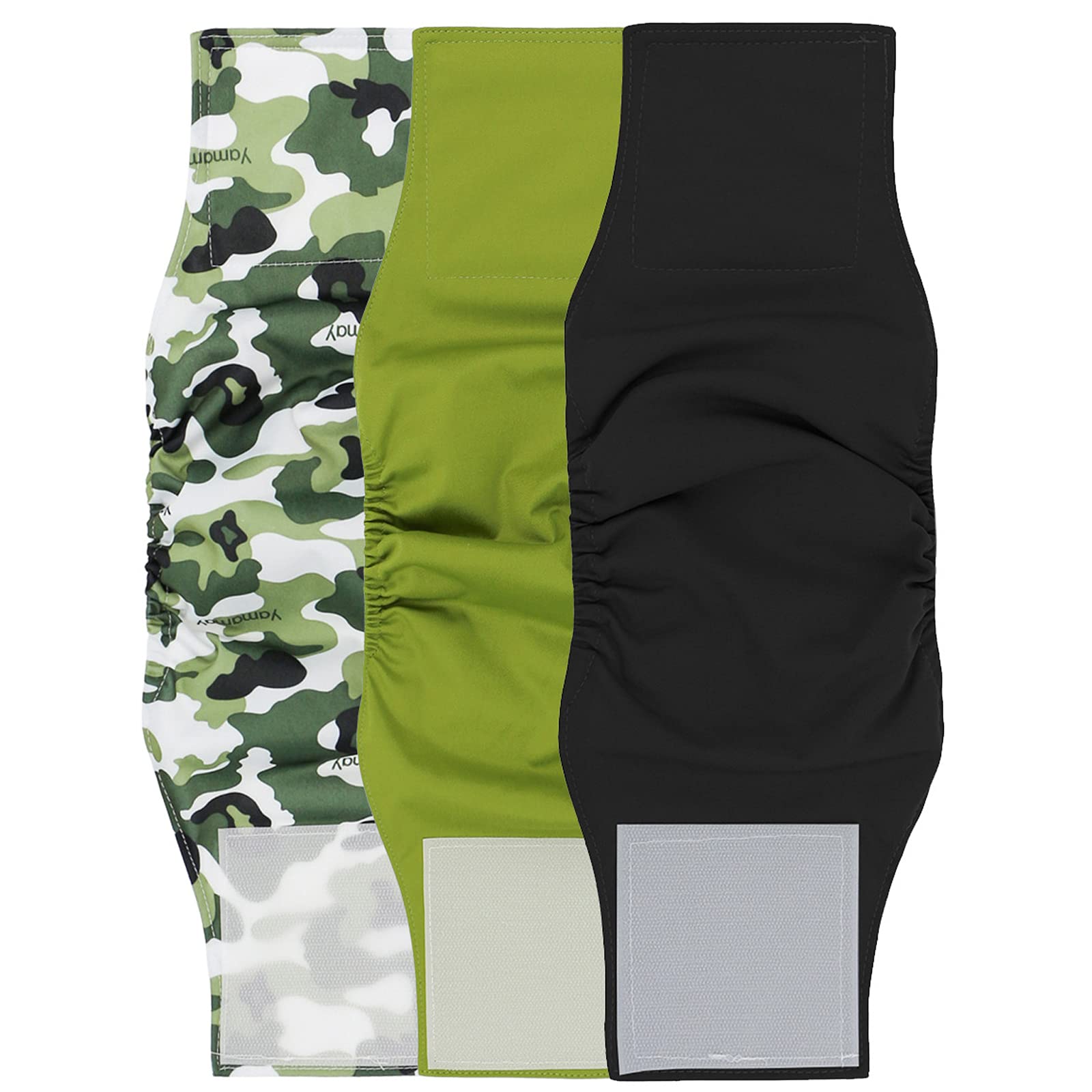 Pack of 3 Dog Sanitary Pants Super Absorbent Washable Dog Incontinence Diapers Male Dog Soft Belly Band Wraps Nappies Pants Pet Diapers for Small Medium Large Dogs Puppy Dog Boy Diaper (M (16.9 in))