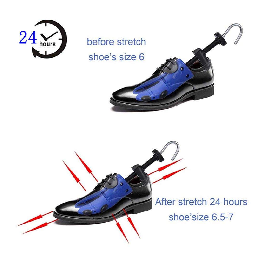 Extensor de zapatos de dos vías, ajustable, longitud y anchura, unisex, gran árbol de zapatos, buen moldeador, tamaño de mujer (5.5-10) y M (6-9)