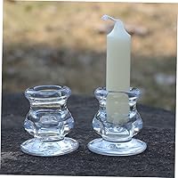 Vista 3 de Housoutil Juego de portavelas de cristal con base ponderada para decoración y eventos