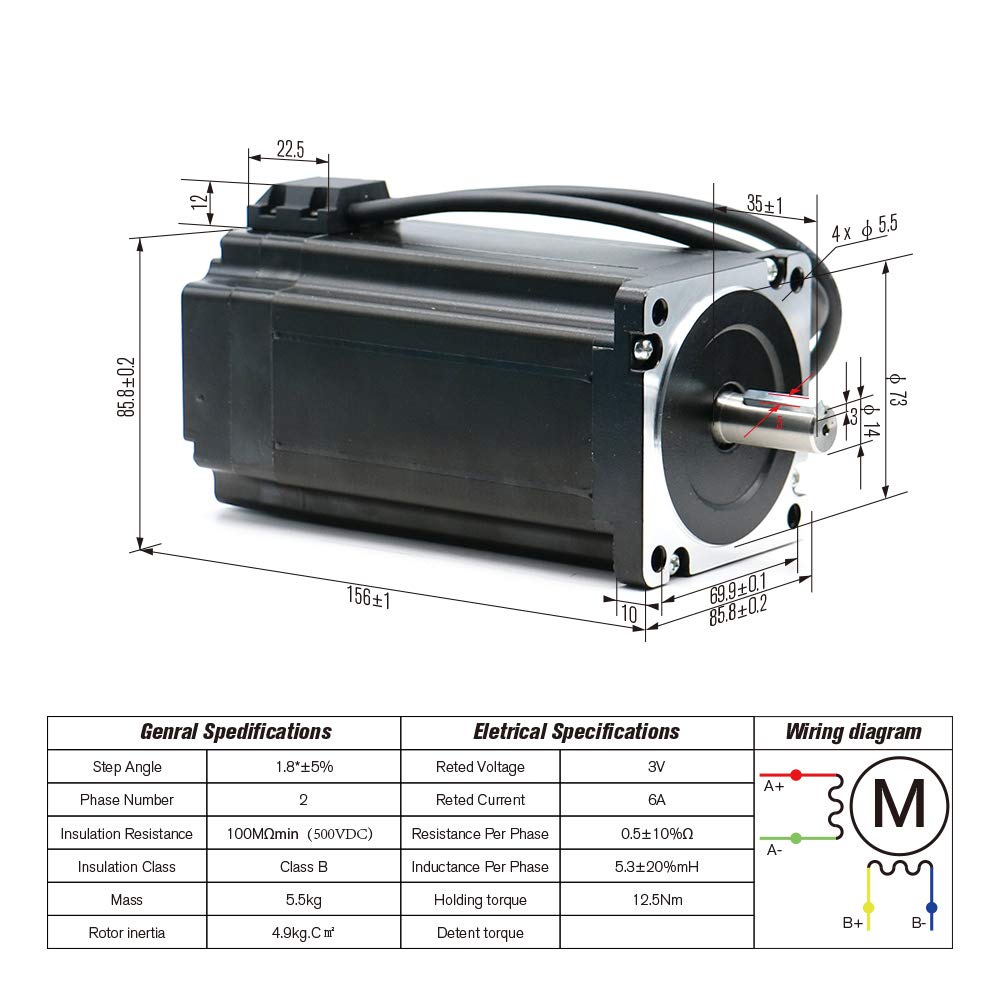 12N Set 3 Kit CNC Nema34 Motor mit geschlossenem Regelkreis 86HSE 6A Hybrid Nema 34 HBS86H+400W DC Netzteil +4 Achse MACH3 USB-Controller-Karte+RS232