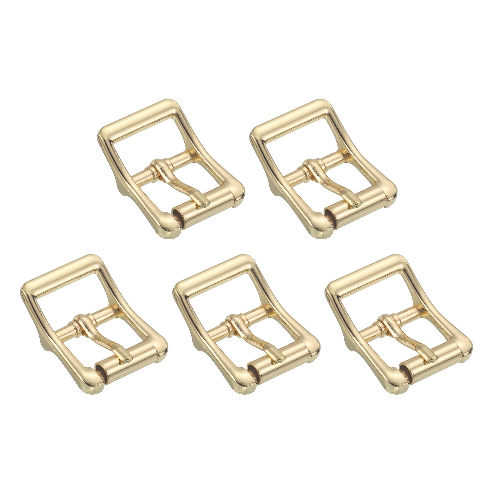 uxcell Metal Roller Buckle Single Prong Belt Buckle Square Center Bar Buckles for Leather
