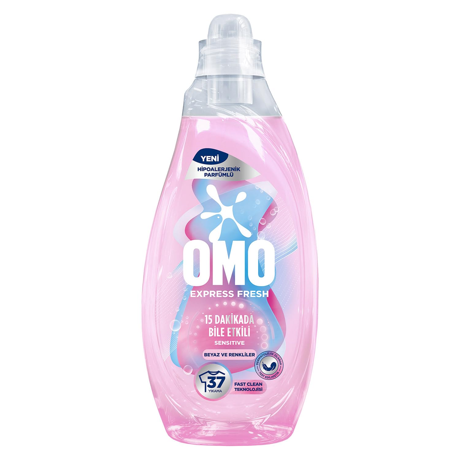 OMO Express Fresh Sensitive Beyaz & Renkliler 37 Yıkama, Sıvı Çamaşır Deterjan