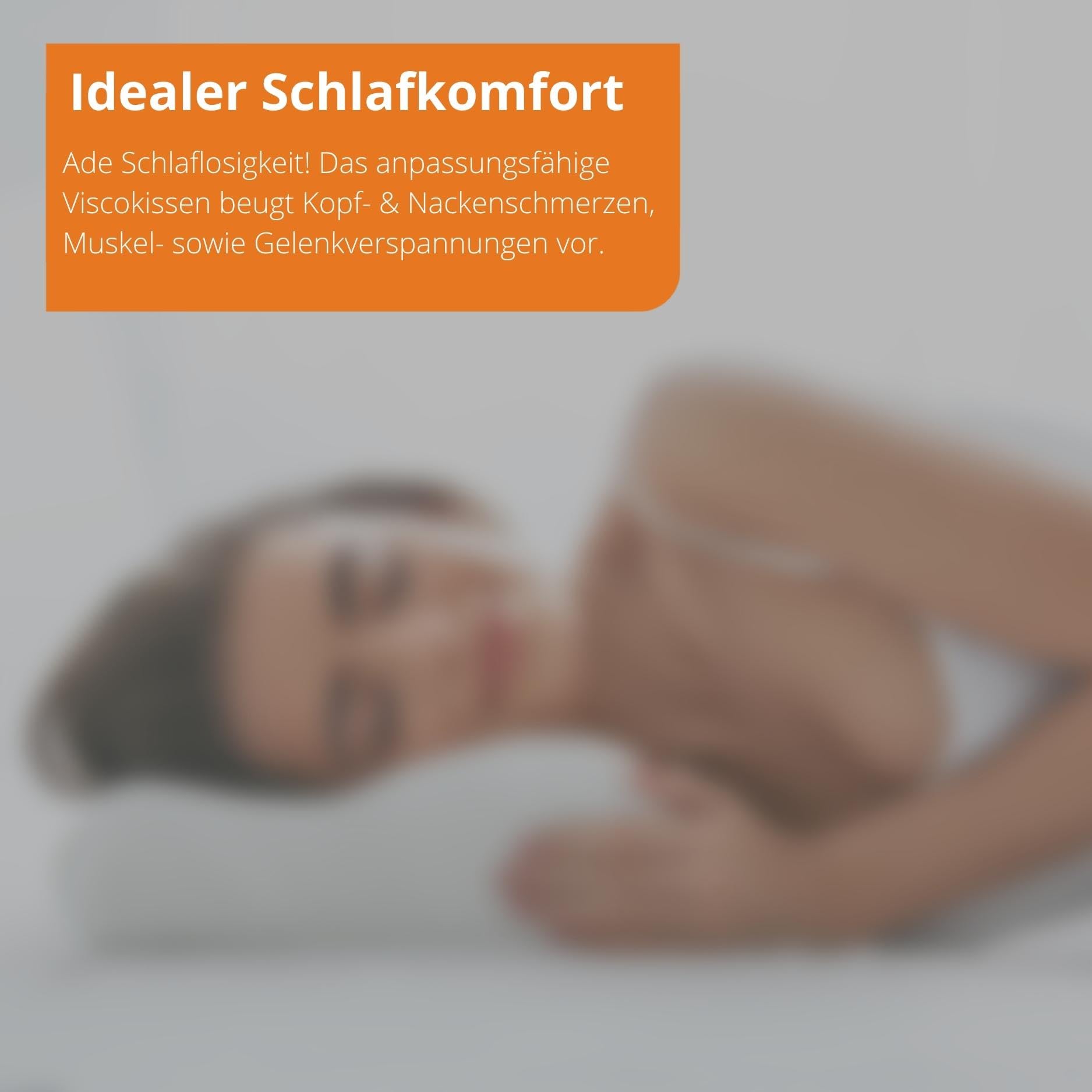 sleepling Orthopädisches Nackenstützkissen 34x74 cm, extra festes Nackenkissen, Visco Kopfkissen 34 x 74 cm, Kissen mit Memory Foam, Made in EU, Oeko-Tex, waschbar bis 60 Grad