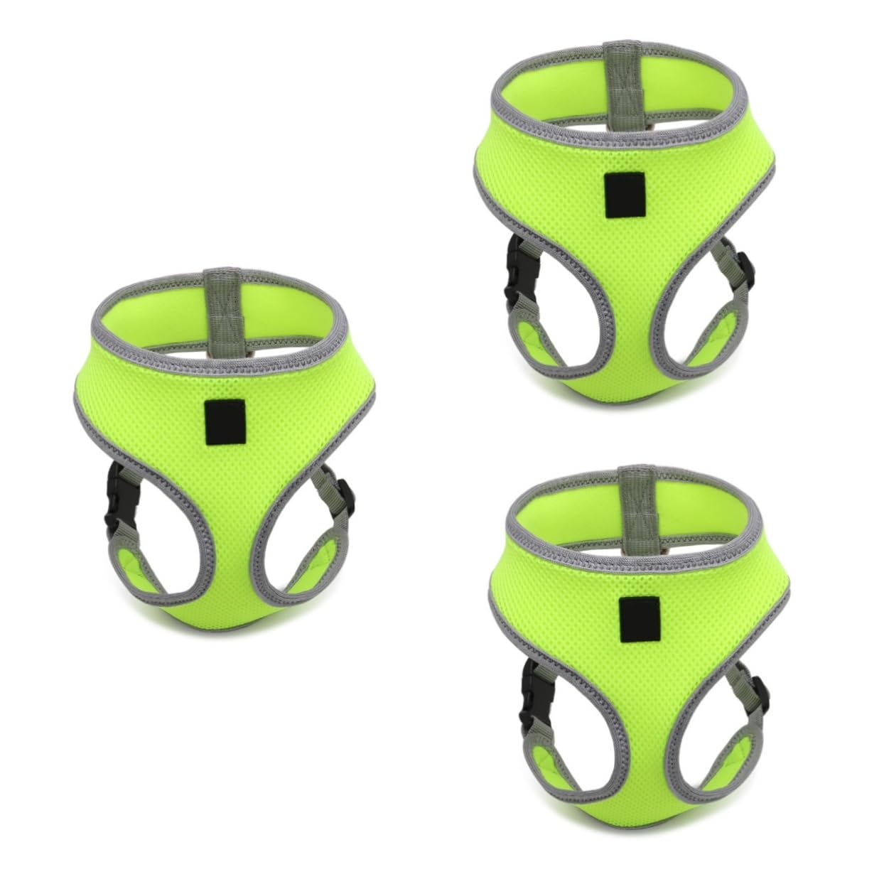 BESPORTBLE 3stücke Hunde-sicherheitsgeschirr Mit Verstellbarem Design Fluoreszierendes Grünes Brustgeschirr Für Mittelgroße Und Kleine Hunde Atmungsaktiv Gepolstert Für Sicheres Gehen