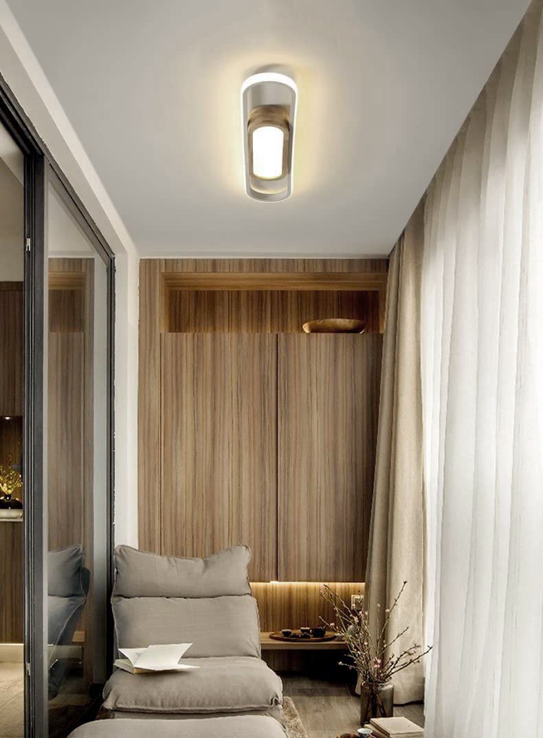 Plafón LED Techo de madera con Sensor Movimiento interior 30W 4500K Lámpara de Techo moderno con sensor crepuscular Plafones para Pasillo salón Sala de Estar Escalera Cocina Oficina Porche Balcón Luz