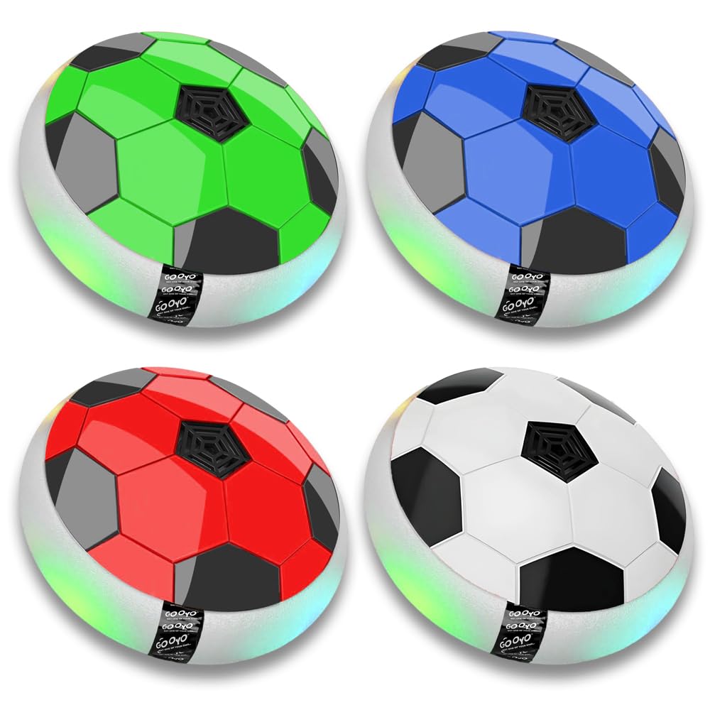 Gooyo GY3222 Floating Hover Football with Colorful Flash Light Effect | Indoor & Outdoor Pro Air Football Game for Kids/Girls/Boys/Gifts, Power Source: 4xAA Battery (Not Included)