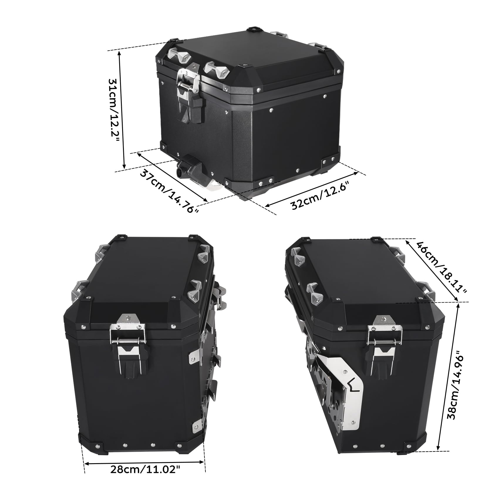 TCMT Bagażnik Top Box sakwy boczne pasuje do BMW R1200GS 2013-2018 R1250GS 2019-2024 F850GS 2017-2022 F900GS 2023-2025