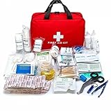 ePicsoa Erste Hilfe Set, 170-teiliger Erste Hilfe Kasten, First Aid Kit, Notfall Ausrüstung inkl. Bandagen, Rettungsdecke, Pfeifen, Pflaster, Gauze für Reise, Outdoor, Camping, Fahrrad, Reiseapotheke