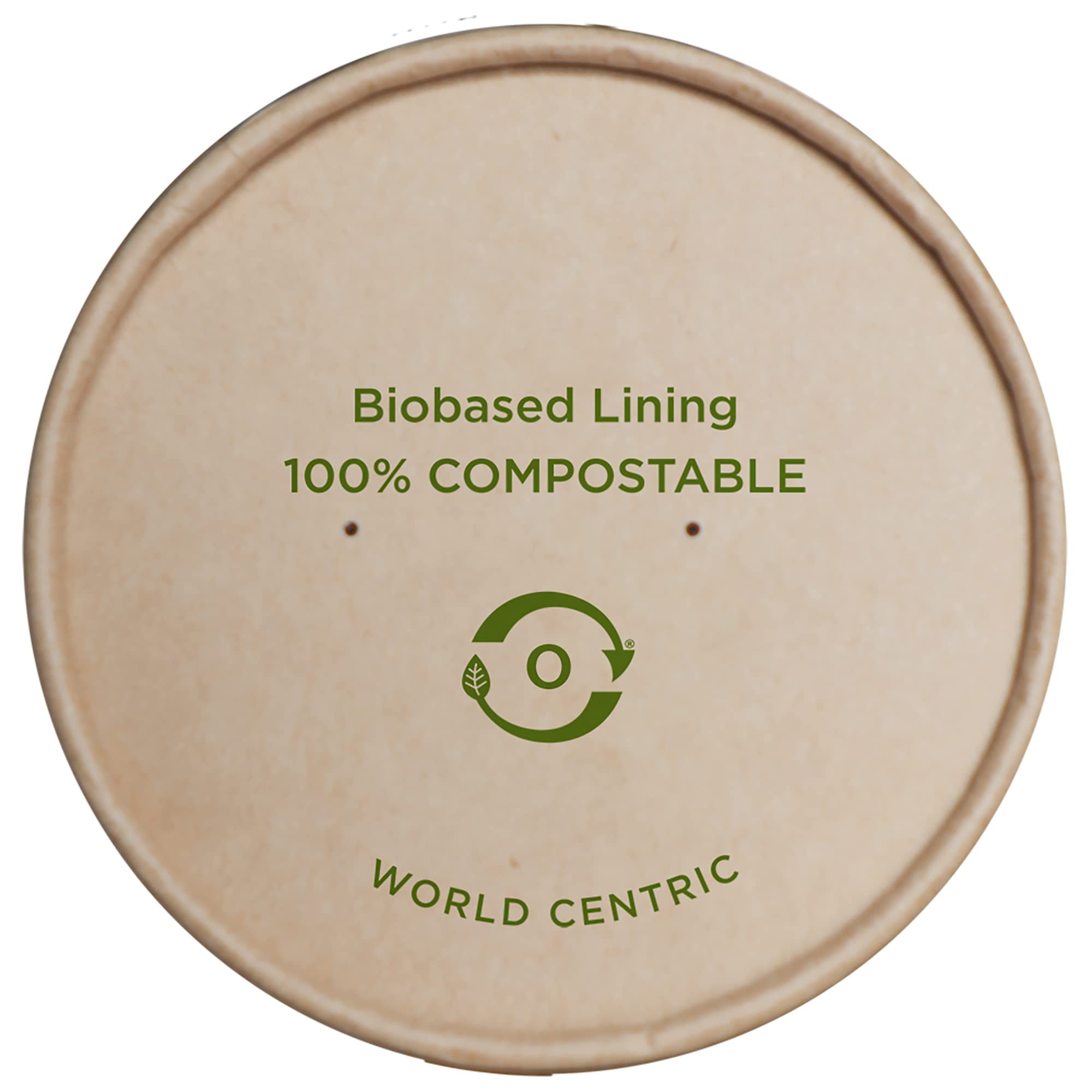 World CentricBOL-PA-12-K 100% Compostable Bowl Lids, Made from Unbleached Kraft Paper, for World Centric 12-32 oz Paper & No Tree Bowls, (Pack of 500)